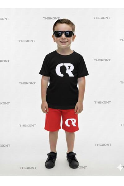 THEKONT SET DE VARĂ PENTRU COPII, T-SHIRT, PANTALONI SCURTĂ, IMPRIMAT C-R-7