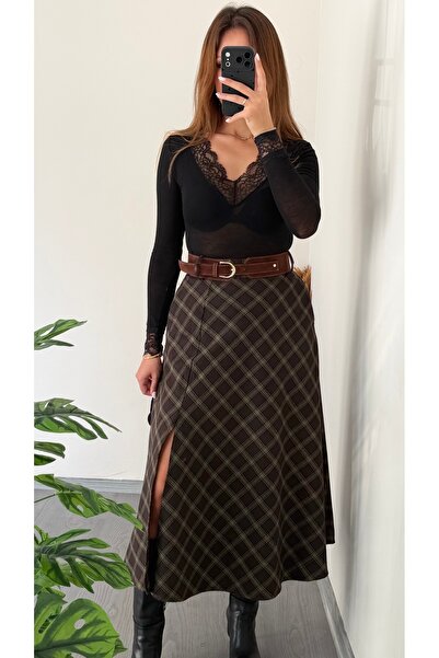 Mira dress Plaid skirt with belt