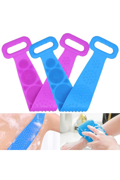 YolTech ليفة استحمام سيليكون مزدوجة الجوانب لتنظيف الظهر والجسم