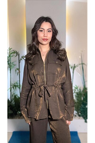 Sevvaltekinboutique Jakarlı fermuarlı takım