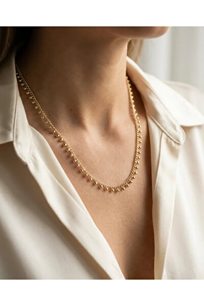 Dorvina قلادة نسائية من النحاس ذهبية اللون موديل سيريو توب تشوك لا تفقد بريقه...