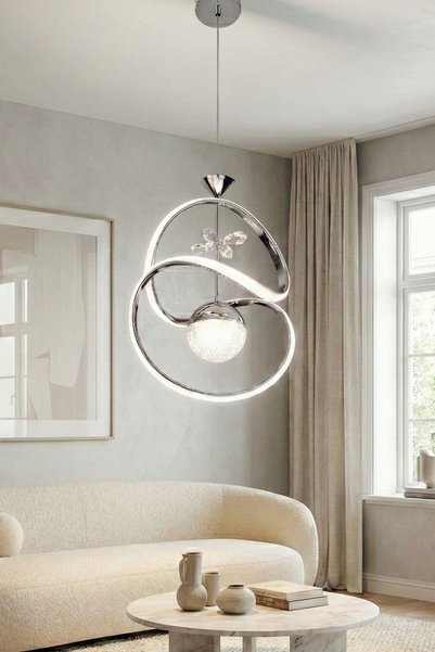Ünal Aydınlatma Orkide 30 cm Krom LED Sarkıt Avize