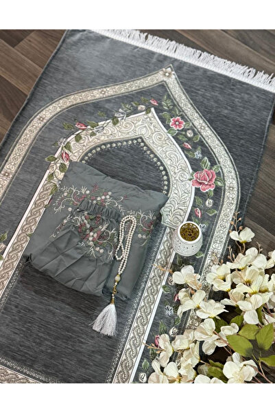 Gerenic Gift set: Gray prayer mat with matching prayer shawl