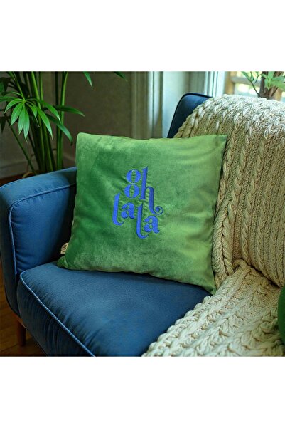 NO BRAND Embroidered Velvet Throw Pillow Cover