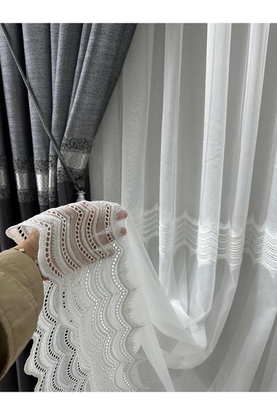 MOAYAD TUL PERDE NAKISLI BAMBU KUMAS YENI SEZON 1/3 SIK PILELI BORU PILE KIRI...