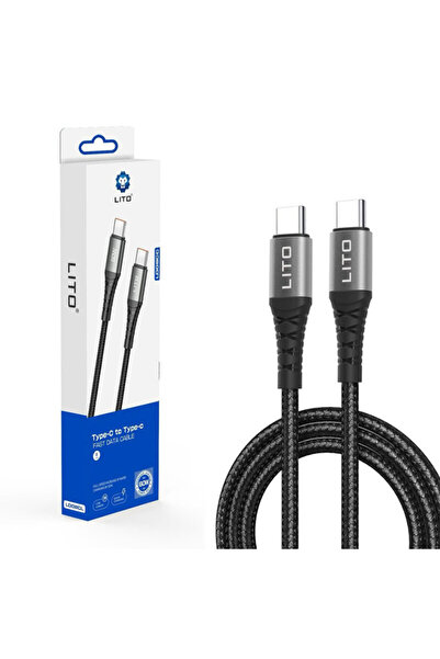 Lito Cablu de încărcare rapidă de la tip C la tip C, 60W, 1m LD08CC