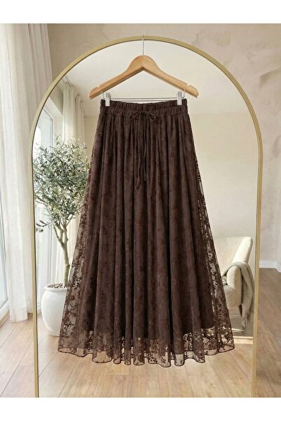 qarmacha DESENLİ TÜLLÜ ETEK