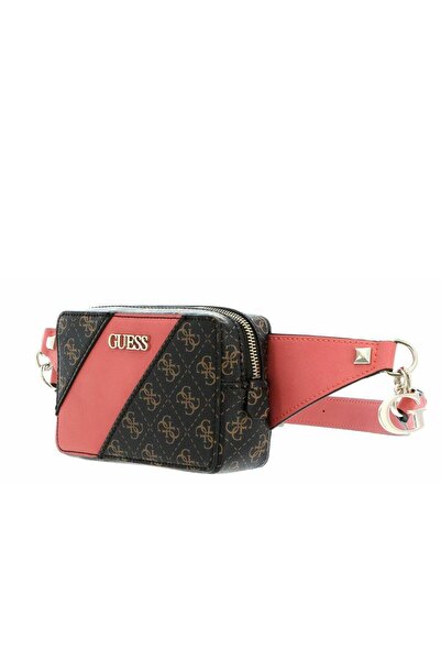 Guess Guess, Camy, Υφασμάτινη Τσάντα Μέσης, Λογότυπο 4G, Κοραλί/Καφέ, Για Γυν...
