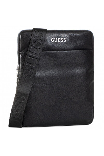 Guess Guess, Scala, Επίπεδη Τσάντα Χιαστί με Φερμουάρ, Υφασμάτινη, Μαύρη, Για...