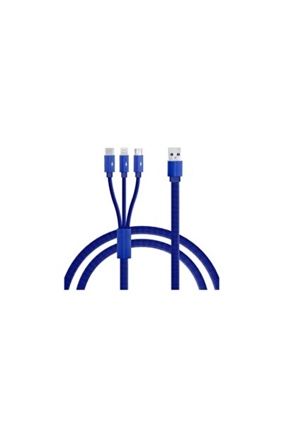 SOHO Cablu de încărcare USB 3 în 1 - Lightning, USB-C, Micro USB, 1,2 m, alba...