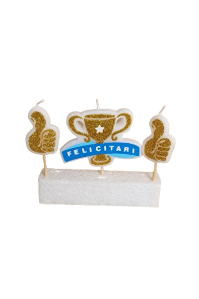 baloanepetrecere.ro Set of 3 CUPA cake candles 7 cm