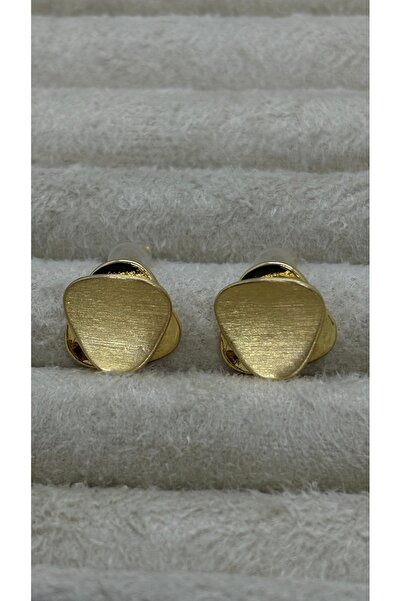 Gold Renk Mat Dokulu Modern Küpe