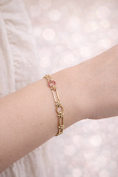 Marca Accessories Taş Detaylı Gold Zincir Bileklik