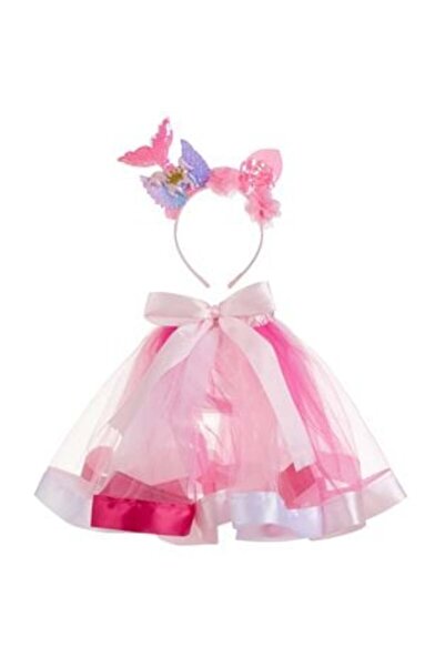 Tessari Set de deghizare cu fustă roz și coroană de sirenă unicorn