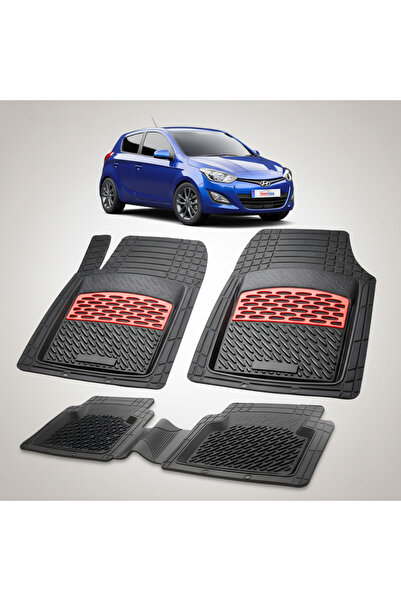 TEAMCAR Car Mats Hyundai iGen i20 2012-2014 - Rubber Floor Mat-Red