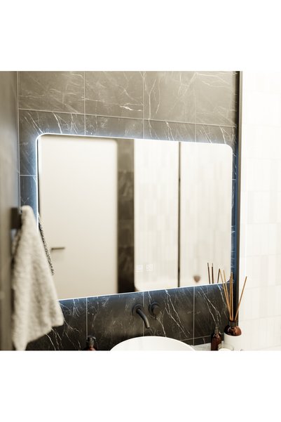 Alessandro DESIGN Oglinda LED Dreptunghiulara ARTEA Touch, 80X60cm, Sistem Dezaburire, Dimabila, Lumina Race 6000K