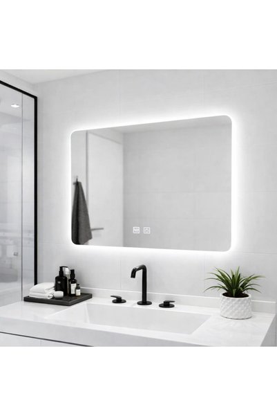 Alessandro DESIGN Oglinda LED Dreptunghiulara ARTEA Touch, 80X60cm, Sistem Dezaburire, Dimabila, Lumina Race 6000K