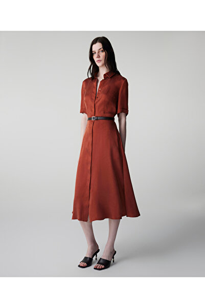 İpekyol Kemerli cupro elbise