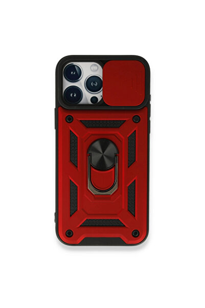 eco port iPhone 15 Pro Max Case Silicone with Pars Lens Ring - Red