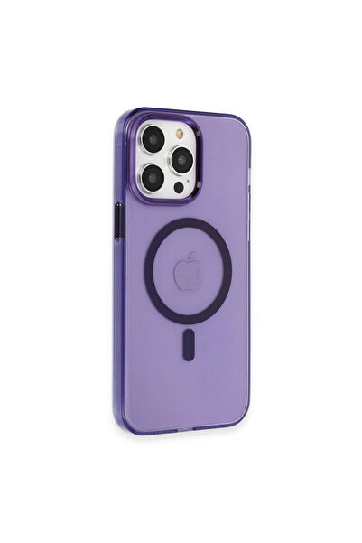 eco port غطاء آيفون 14 برو ماكس ترون شفاف من ماج سيف - بنفسجي عميق