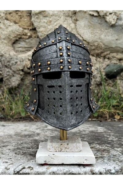 Store Dekoratif Teutonik Şövalye Miğferi Obje Biblo