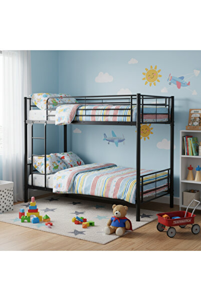 co arma Modern Black Iron Bunk Bed