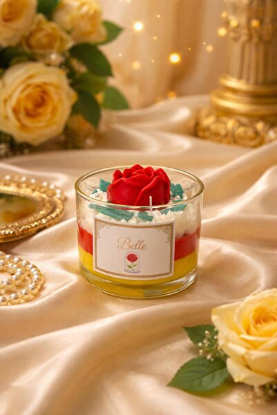 Disney شمعة "الجميلة والوحش" - وهج ذهبي بعبير الورد الملكي