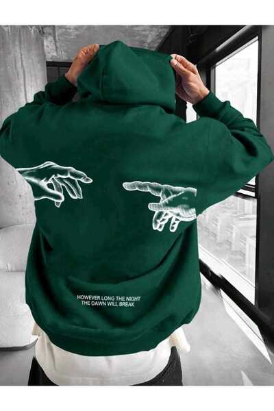 DİVİN Unisex Back-Printed Oversized Hooded Sweatshirt – Warm, Comfortable, an...