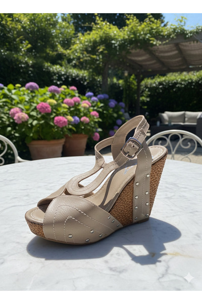 DARUGA Women's Open Back High Wedge Heeled Evening Dress Shoes