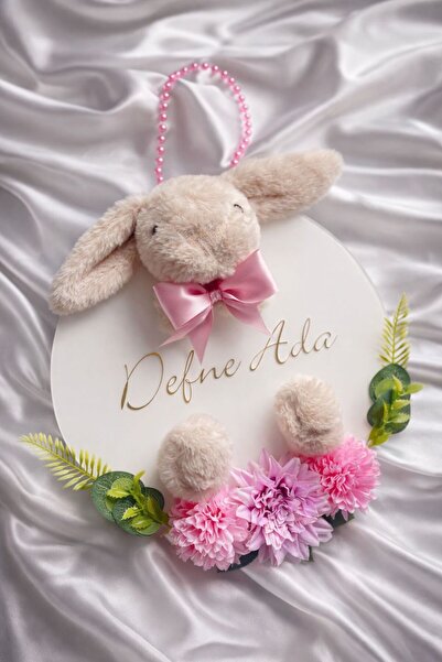 celinegiftbox Kişiye Özel İsimli Çocuk Odası Kapı Süsü – Ahşap & Sevimli Tavş...