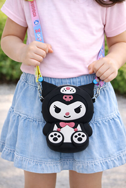 MakeWell Kuromi Children's Bag with Strap – Cute Silicone Mini Shoulder and N...