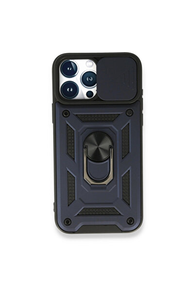 eco port iPhone 15 Pro Max Case Silicone with Pars Lens Ring - Navy Blue
