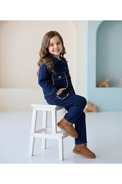 Elidabutik Set din denim din 3 piese cu broderie pe buzunar