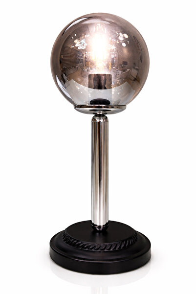 MINIMAL ETICARET VE BILGI TEKNOLOJILERI Black & Silver Füme Globe Glass Lamps...