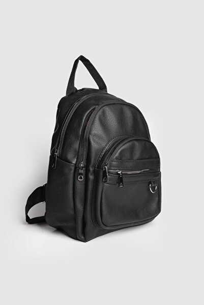 Meryem Çanta Women's Faux Leather Soft 4-Compartment Adjustable Strap Backpack