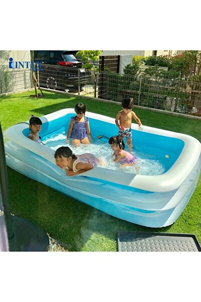TOHA Intex Swim Center Şişme Aile Havuzu 262×175×56 cm 770 L | Geniş Duvarlı,...