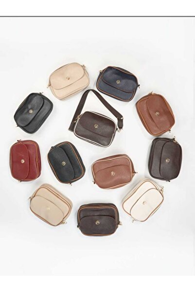 ÖZÜM ÇANTA Women's 3-Compartment Thick Strap Shoulder Bag Brown