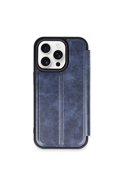 eco port iPhone 14 Pro Max Case Flip Cover - Navy Blue