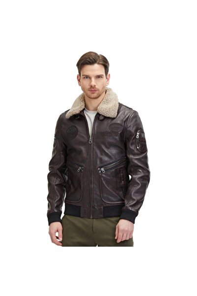 mauritius Geaca de Piele Barbati Maro GMStarpilot