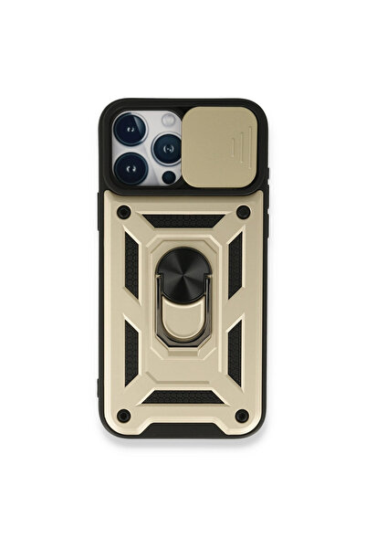 eco port iPhone 15 Pro Max Case with Pars Lens Ring Silicone - Gold