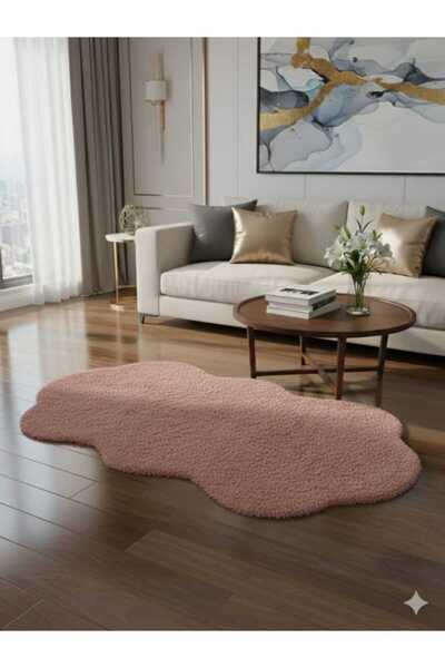 ALTUN CARPET PEMBE YAVRU AĞZI RENK MODERN POST PELÜŞ KAMAZ TABANLI HALI 2 CM ...