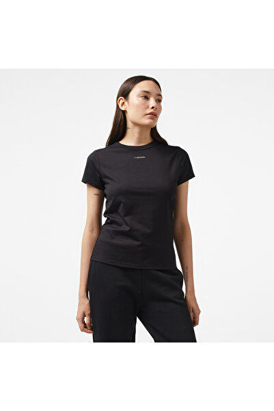 Calvin Klein Nano Logo Slım Kadın Siyah T-Shirt
