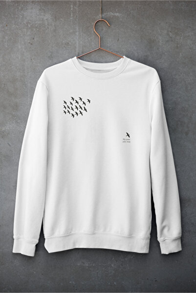 MAGORS Flying Birds Printed Cotton Long Sleeved Crewneck Oversize Retro Sweat...