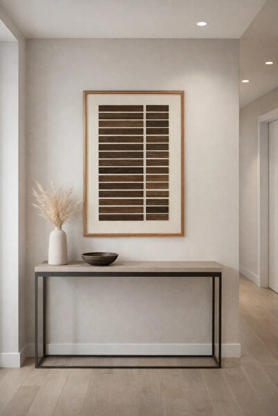 MARIA HOMES Premium Wood Wall Art 120x80cm Geometric Relief Panel for Living ...