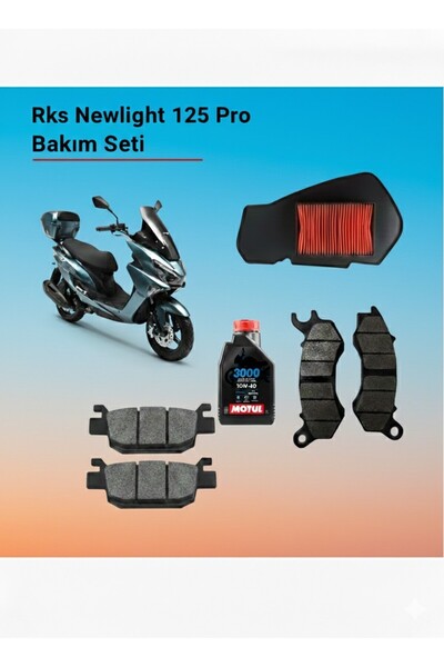 SEVGENT Rks Newlight 125 Pro Bakım Seti Ön-Arka Balata Filtre Ve Motul Motor ...