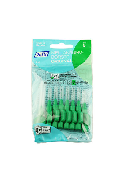 TePe Original Μεσοδόντια Βουρτσάκια 5 Πράσινα (0,8 mm) 8 τεμάχια