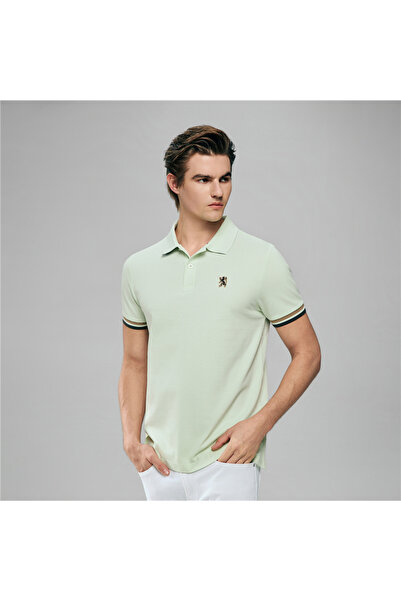 Giordano Men’s Cotton Slim Performance Polo with Small Lion Embroidery