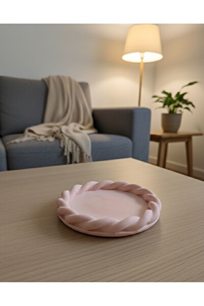 LİYA COLLECTİON Dekoratif Hasır Örgü Kenar Modern Tabak