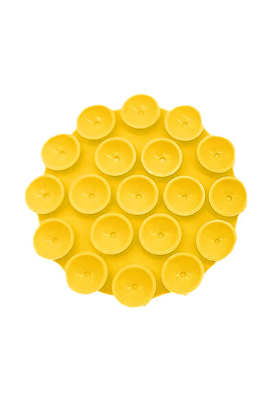 Techsuit Adhesive phone holder with suction cups SY-CUP, yellow