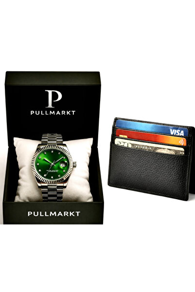 pullmarkt Card Holder Wallet + Calendar Wristwatch